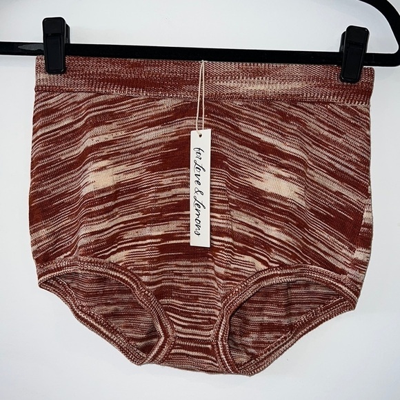 FOR LOVE and Lemons Brown High Rise Swimwear / Sleepwear shorts size Small - Picture 3 of 12